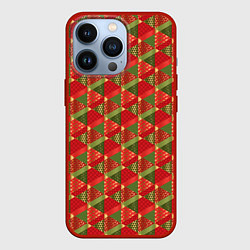 Чехол для iPhone 13 Pro Новогодний Дизайн, цвет: 3D-красный