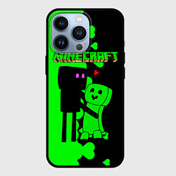 Чехол для iPhone 13 Pro Любовь Эндермена и Крипера Майнкрафт, цвет: 3D-черный