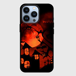 Чехол для iPhone 13 Pro Красная луна на Хэллоуин, цвет: 3D-черный