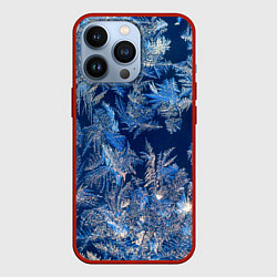 Чехол для iPhone 13 Pro Снежинки макро snowflakes macro, цвет: 3D-красный