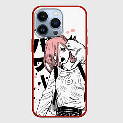 Чехол для iPhone 13 Pro Power с котиком - Chainsaw Man, цвет: 3D-красный