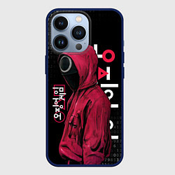 Чехол для iPhone 13 Pro ИГРА В КАЛЬМАРА, СТРАЖ КРУГ БИНАРНЫЙ КОД, цвет: 3D-тёмно-синий