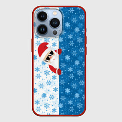 Чехол для iPhone 13 Pro С Новым Годом дед мороз, цвет: 3D-красный