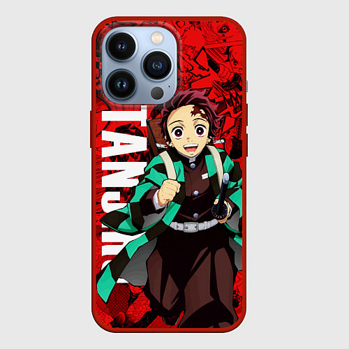 Чехол iPhone 13 Pro Танджиро Камадо ,Клинок, рассекающий демонов / 3D-Красный – фото 1