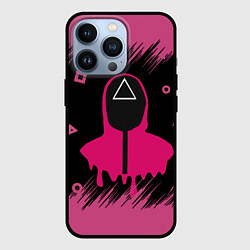 Чехол для iPhone 13 Pro SQUID GAME ИГРА В КАЛЬМАРА, цвет: 3D-черный
