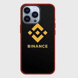 Чехол для iPhone 13 Pro БИНАНС ЛОГО CARBON BINANCE LOGO, цвет: 3D-красный