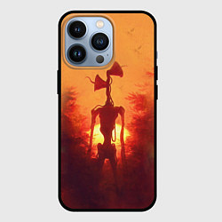Чехол для iPhone 13 Pro СИРЕНОГОЛОВЫЙ НА ЗАКАТЕ, цвет: 3D-черный
