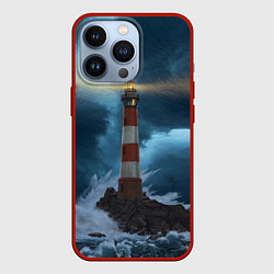 Чехол для iPhone 13 Pro НОЧНОЙ МАЯК, цвет: 3D-красный