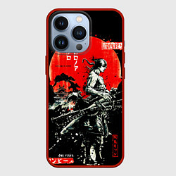 Чехол для iPhone 13 Pro Ван пис зоро самурай на черном фоне, цвет: 3D-красный