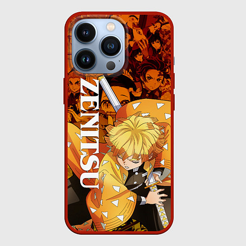 Чехол iPhone 13 Pro ЗЕНИТЦУ, КЛИНОК РАССЕКАЮЩИЙ ДЕМОНОВ / 3D-Красный – фото 1