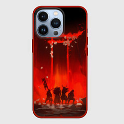 Чехол для iPhone 13 Pro GHOST OF TSUSHIMA САМУРИ В ОГНЕ, цвет: 3D-красный