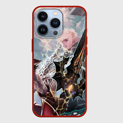 Чехол iPhone 13 Pro Lineage 2 Akamanah vs Zarich / 3D-Красный – фото 1