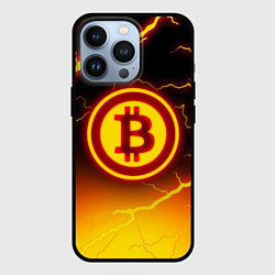 Чехол для iPhone 13 Pro ОГНЕННЫЙ БИТКОИН HODL IT BITCOIN, цвет: 3D-черный