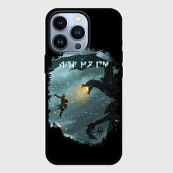 Чехол для iPhone 13 Pro TES SKYRIM FIGHT DRAGON, цвет: 3D-черный