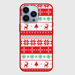 Чехол для iPhone 13 Pro Christmas Deer, цвет: 3D-красный