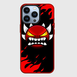 Чехол для iPhone 13 Pro Geometry Dash: Demon Red Fire, цвет: 3D-красный