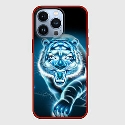 Чехол для iPhone 13 Pro НЕНОНОВЫЙ ТИГР 2022 NEON TIGER NEW YEAR, цвет: 3D-красный