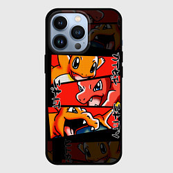 Чехол для iPhone 13 Pro РЫЖИЙ ДРАКОН ПОКЕМОНЫ ЧАРМАНДЕР, цвет: 3D-черный