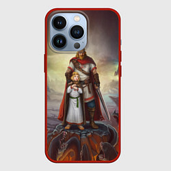 Чехол для iPhone 13 Pro Славянский Воин Защитник, цвет: 3D-красный