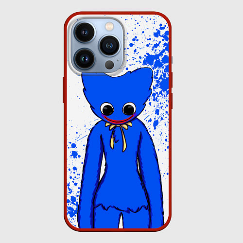 Чехол iPhone 13 Pro POPPY PLAYTIME BLUE ИГРА ПОППИ ПЛЕЙТАЙМ ХАГГИ ВАГГ / 3D-Красный – фото 1