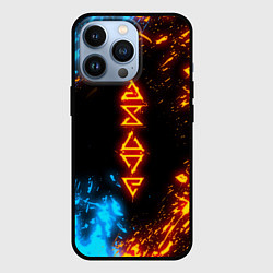 Чехол для iPhone 13 Pro СИМВОЛЫ ВЕДЬМАКА ОГОНЬ И ВОДА, цвет: 3D-черный