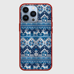 Чехол для iPhone 13 Pro Christmas Pattern, цвет: 3D-красный