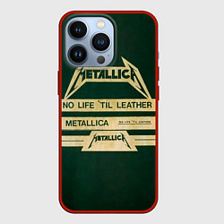 Чехол для iPhone 13 Pro No Life til Leather - Metallica, цвет: 3D-красный