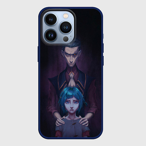 Чехол iPhone 13 Pro Джинкс и Силко / 3D-Тёмно-синий – фото 1