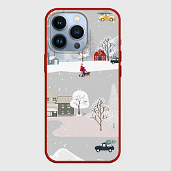 Чехол для iPhone 13 Pro Нoвoгодние Праздники продолжаются 2022, цвет: 3D-красный