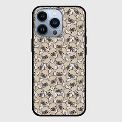 Чехол для iPhone 13 Pro Щенки Бульдога, цвет: 3D-черный