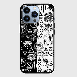 Чехол для iPhone 13 Pro THE WITCHER LOGOOMBING ВЕДЬМАК ПАТТЕРН, цвет: 3D-черный