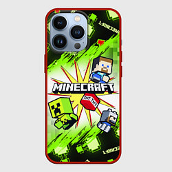 Чехол для iPhone 13 Pro MINECRAFT ART МАЙНКРАФТ АРТ, цвет: 3D-красный