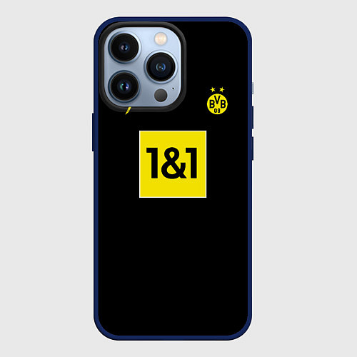 Чехол iPhone 13 Pro Haaland 9 - Borussia Dortmund / 3D-Тёмно-синий – фото 1