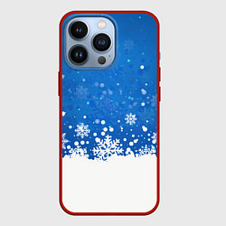 Чехол для iPhone 13 Pro Снежинки - С Новым Годом, цвет: 3D-красный