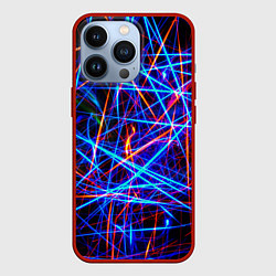 Чехол для iPhone 13 Pro NEON LINES Glowing Lines Effect, цвет: 3D-красный