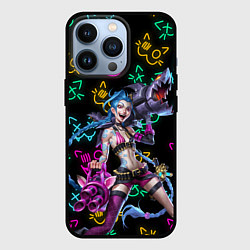 Чехол для iPhone 13 Pro JINX ARCANE NEON MEOW! LOL, цвет: 3D-черный