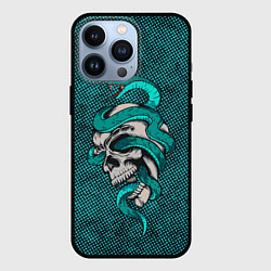 Чехол для iPhone 13 Pro SKULL & SNAKE, цвет: 3D-черный