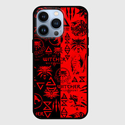 Чехол для iPhone 13 Pro THE WITCHER LOGOBOMBING BLACK RED, цвет: 3D-черный