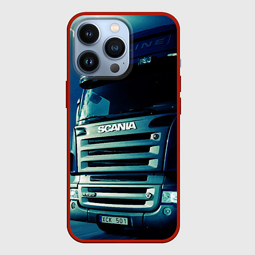 Чехол iPhone 13 Pro SCANIA Дальнобой 2022 / 3D-Красный – фото 1