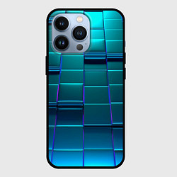 Чехол для iPhone 13 Pro 3D квадраты неоновые, цвет: 3D-черный