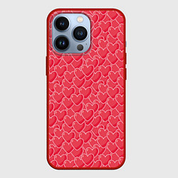 Чехол для iPhone 13 Pro Моя Любовь сердечки, цвет: 3D-красный