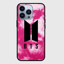 Чехол для iPhone 13 Pro BTS РОЗОВЫЙ ТАЙ-ДАЙ, цвет: 3D-черный