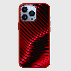 Чехол для iPhone 13 Pro Волны красного металла, цвет: 3D-красный