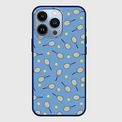 Чехол для iPhone 13 Pro Большой теннис паттерн, цвет: 3D-тёмно-синий
