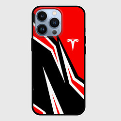 Чехол для iPhone 13 Pro TESLA MOTORS RED LINE ТЕСЛА, цвет: 3D-черный