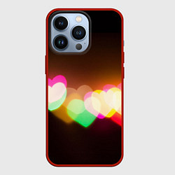Чехол для iPhone 13 Pro Горящие сердца всех цветов радуги, цвет: 3D-красный