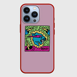Чехол для iPhone 13 Pro Mr Beast Drawing Full Print, цвет: 3D-красный