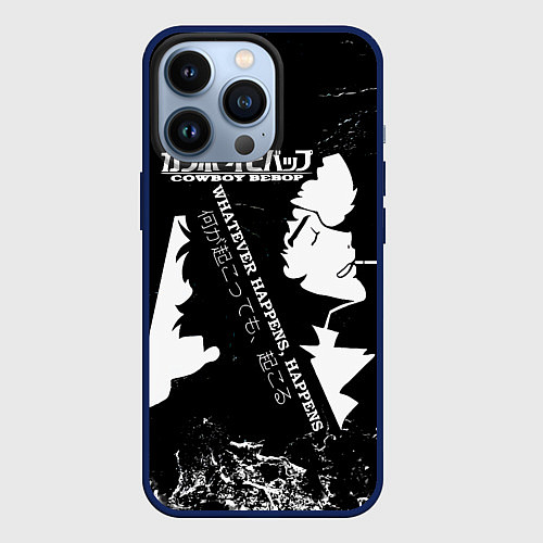 Чехол iPhone 13 Pro Ичиго, Бякуя, Тосиро и Гин - Bleach / 3D-Тёмно-синий – фото 1