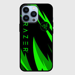 Чехол для iPhone 13 Pro RAZER GREEN, цвет: 3D-черный