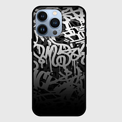 Чехол для iPhone 13 Pro GRAFFITI WHITE TAGS ГРАФФИТИ, цвет: 3D-черный